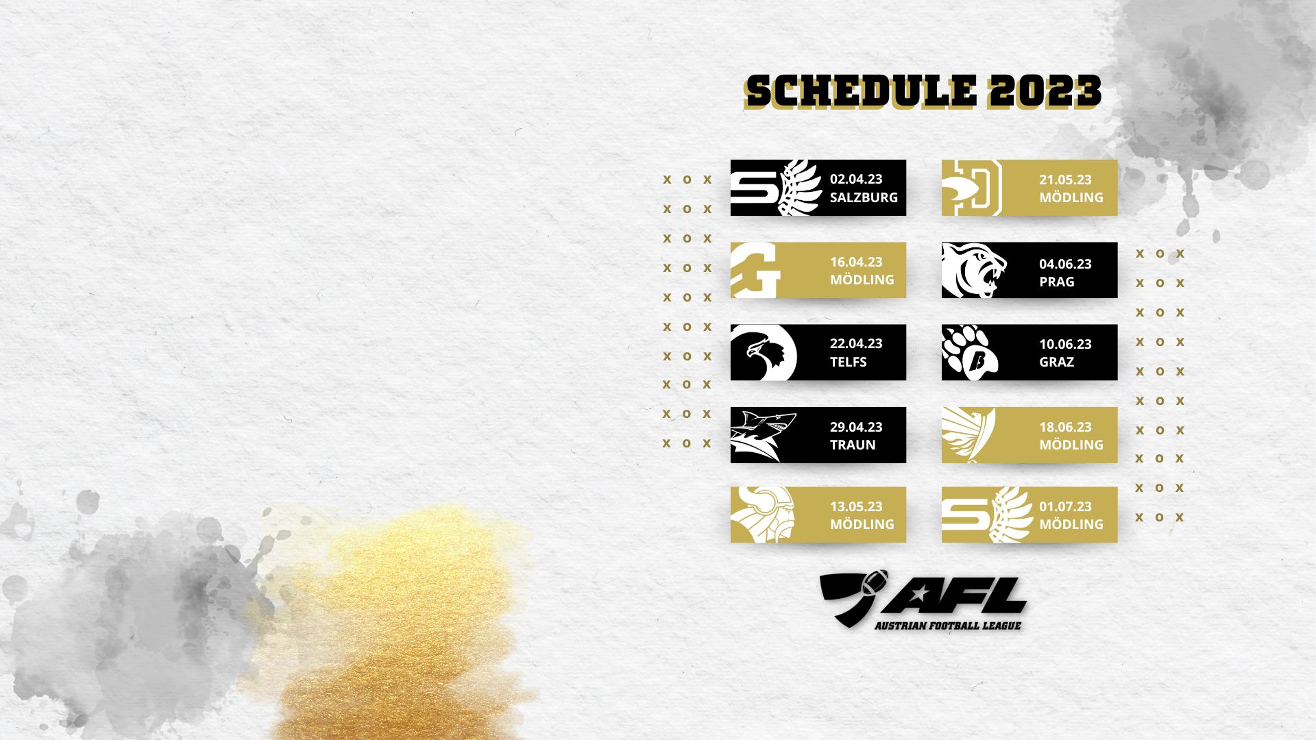 Aktueller Spielplan unserer Kampfmannschaft – AFL Season 2023